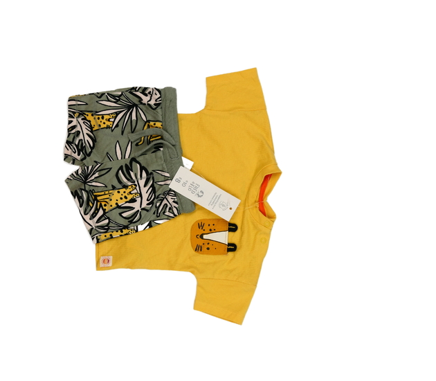 Nové žluté triko a zelené kraťasy F&F