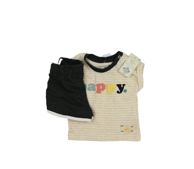 Nové hnědo-šedé kraťasy a triko Primark 