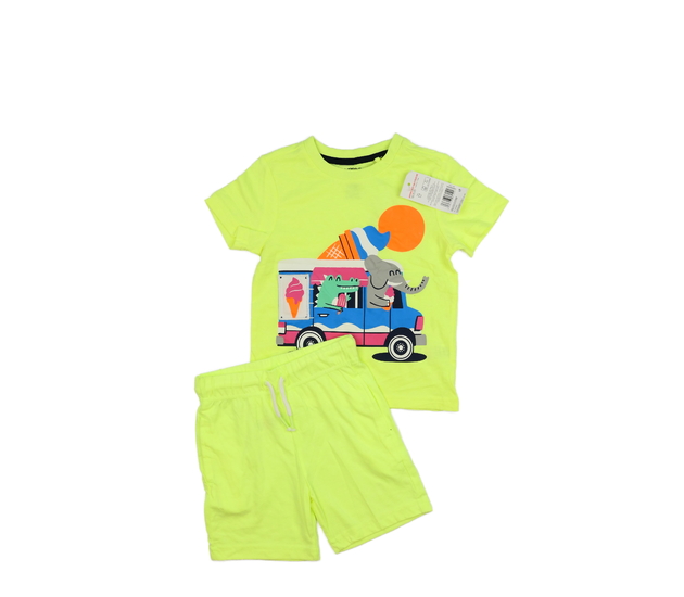 Nové neonově žluté triko a kraťasy F&F