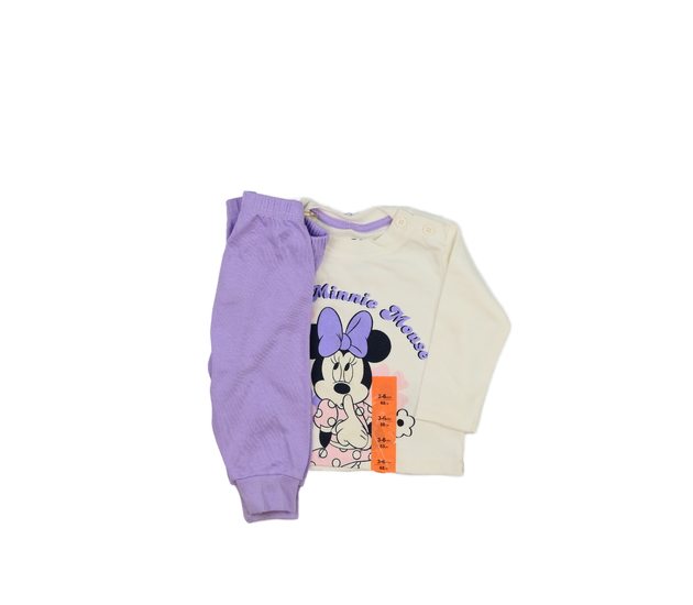 Krémové triko a fialové legíny Minnie Disney Prima