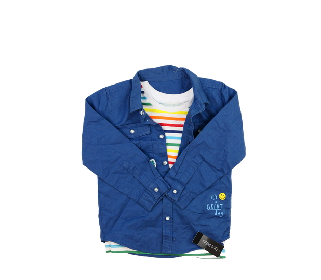 Nové pruhované triko kr. rukáv a košile 