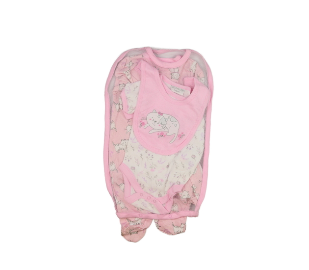 Nový růžovo-bílý dárkový set pro miminko 5 ks