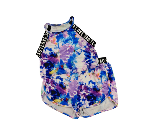 Batikovaný crop top a kraťasy 