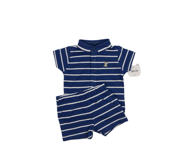 Nové modré pruhované triko a kraťasy Nutmeg