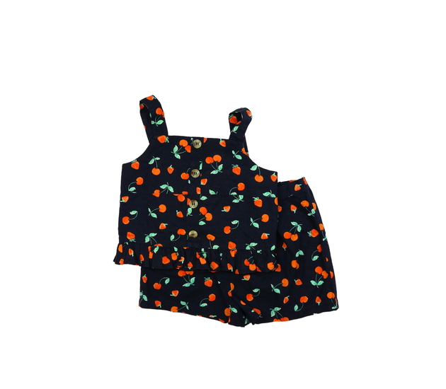 Tmavě modrý crop top a kraťasy Next