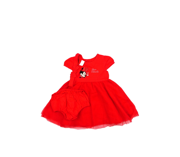 Červené šaty, čelenka a kalhotky Minnie Disney 