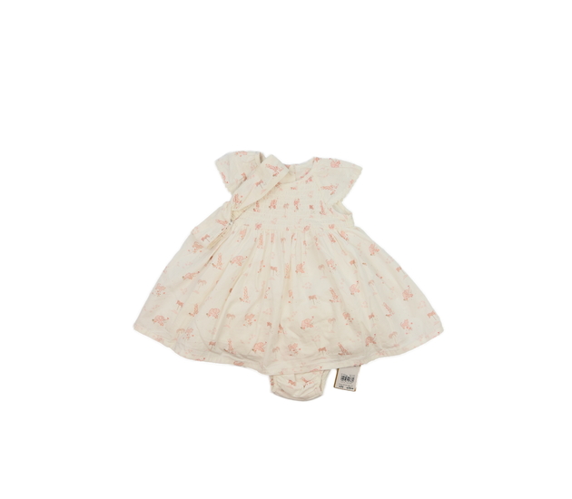 Nové krémové šaty, kalhoty a čelenka Mothercare