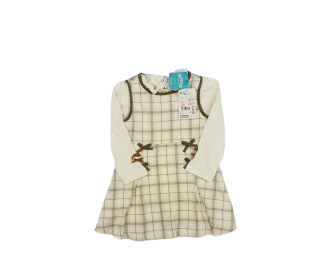 Nové hnědé šaty a krémové triko 