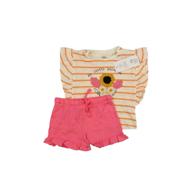 Nové pruhované triko a růžové kraťasy F&F