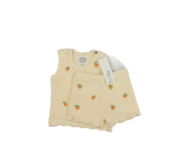 Nová madeirová vesta a kraťasy s ovocem F&F