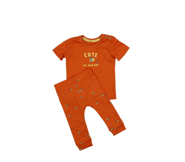 Oranžové triko a legíny s včelou George