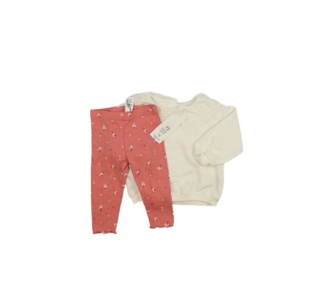 Nová krémová mikina a růžové legíny F&F