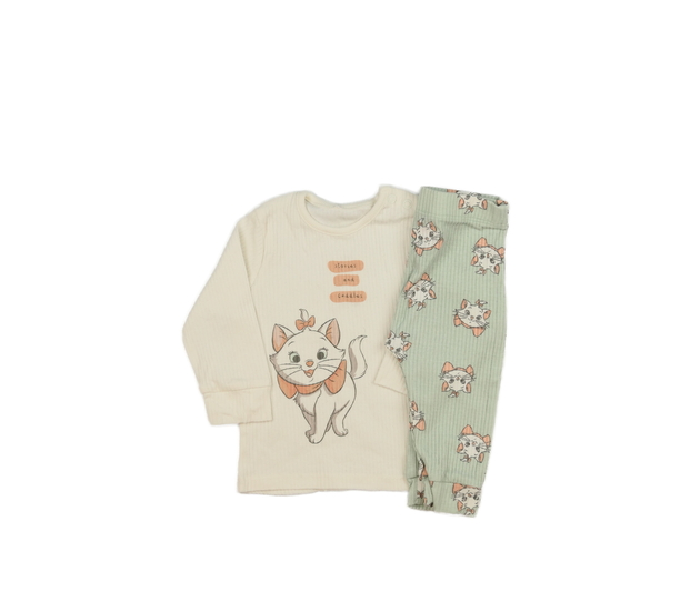 Krémové triko a zelené legíny Disney George