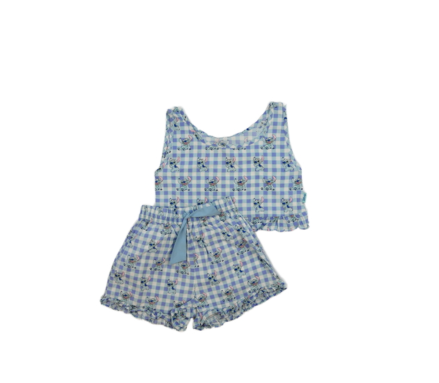 Modrý crop top a kraťasy Stitch Disney Primark 