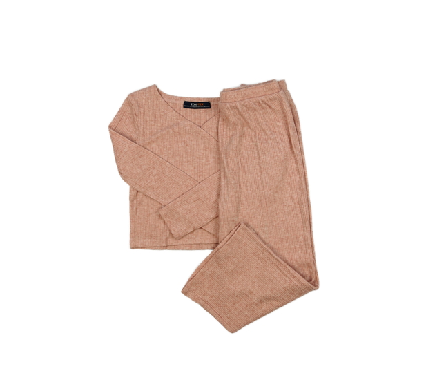 Meruňkový set crop top a široké legíny 