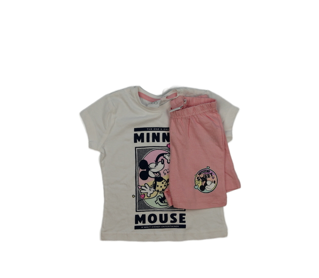 Bílé triko a růžové kraťasy Minnie Disney 
