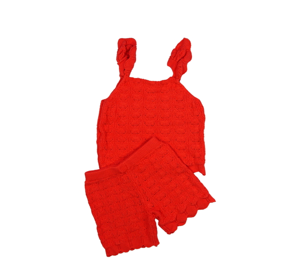 Červený pletený set Primark 