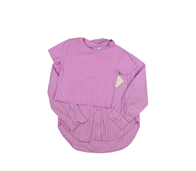Nová růžová košile a růžový crop top Zara