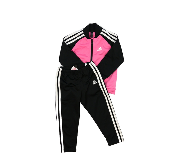 Černo-růžová sportovní teplákovka Adidas