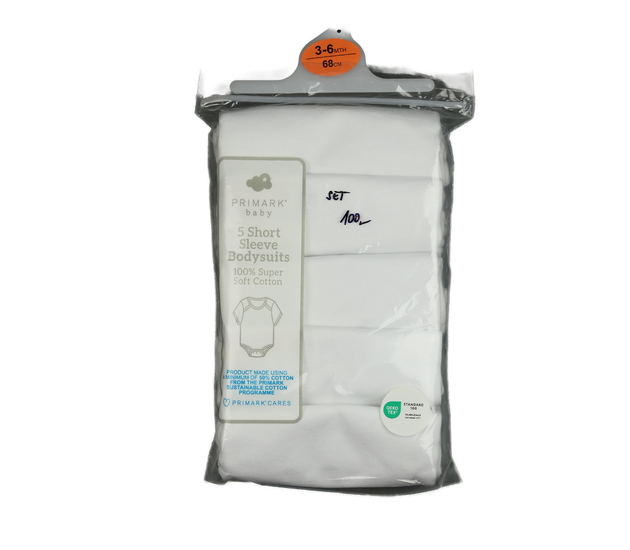 Nové bílé body s krátkým rukávem 5 ks Primark