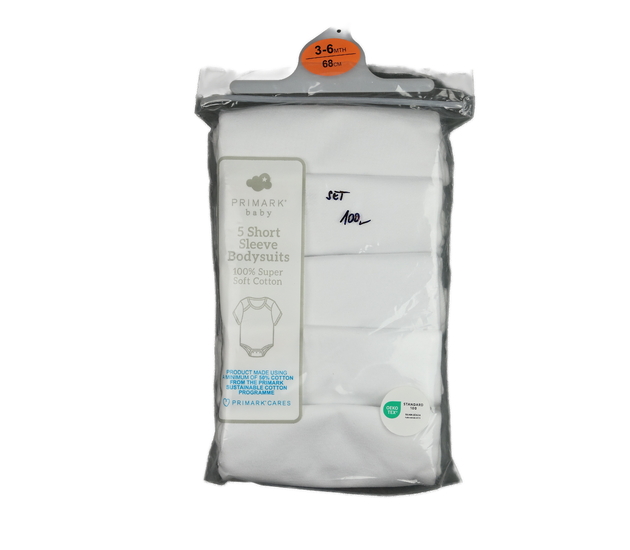 Nové bílé body s krátkým rukávem 5 ks Primark