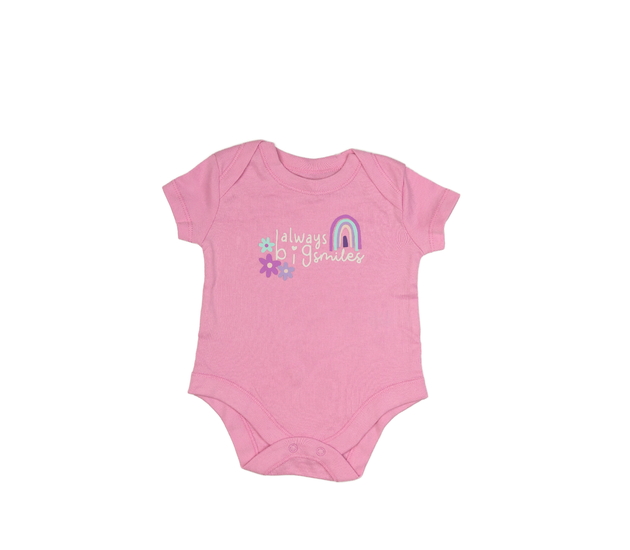 Růžové body s nápisem a obrázkem