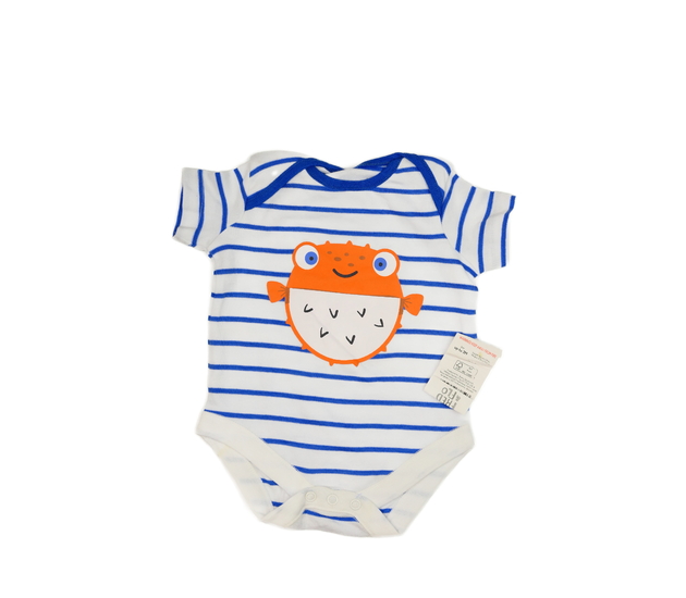 Nové modro-bílé pruhované body s rybou F&F