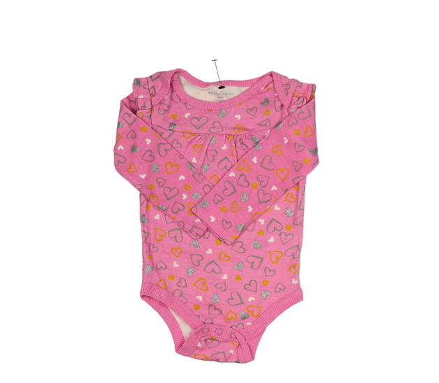 Růžové body se srdíčky a volánky 