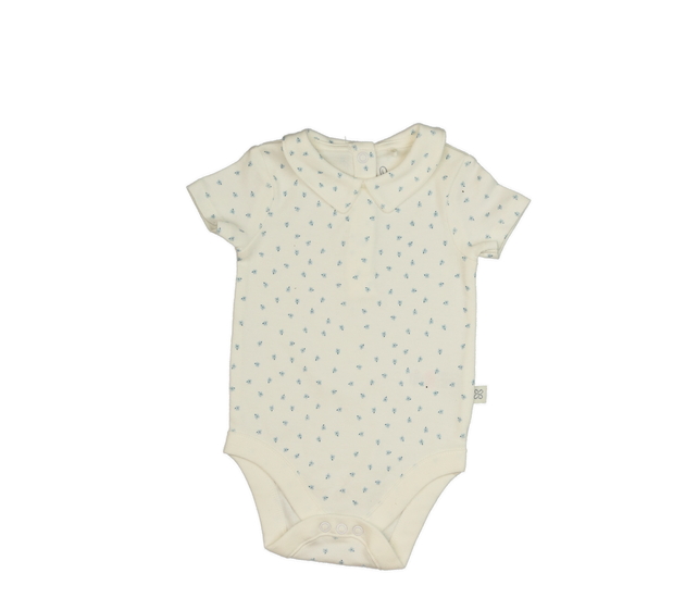 Krémové body s límečkem a květinami 