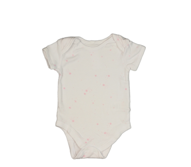 Bílé body s růžovými hvězdami 