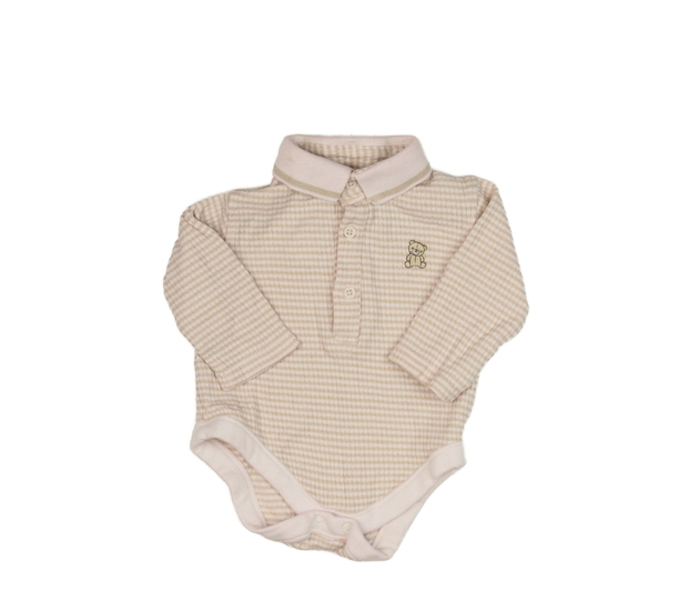 Hnědé pruhované body s límečkem Nutmeg