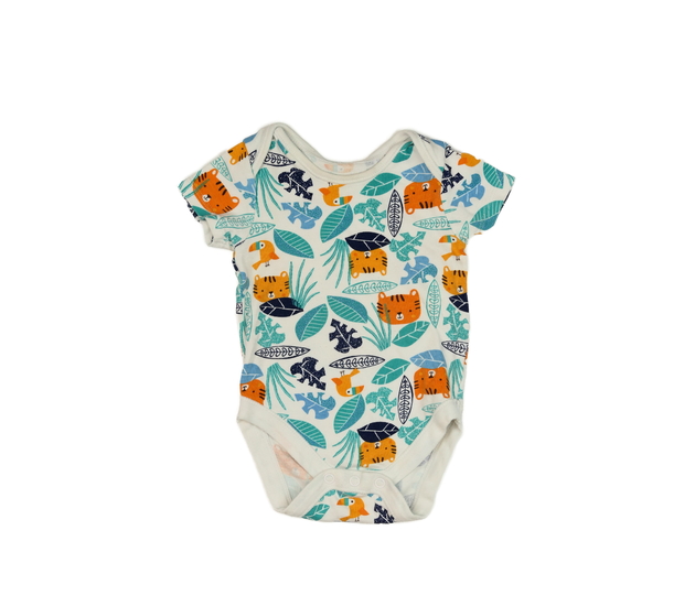 Světlé body s listy a zvířátkem George