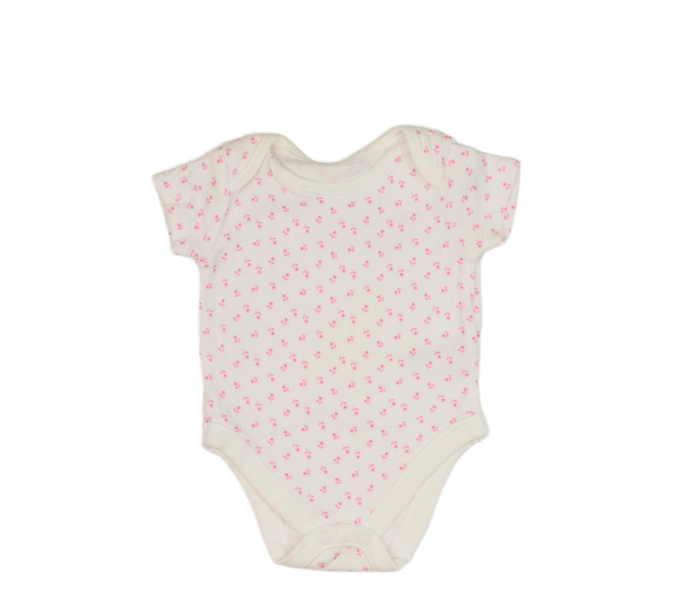 Bílé body s růžovými květinami Nutmeg