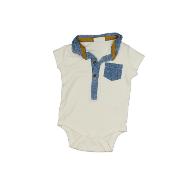 Bílé body s modrým límečkem Next