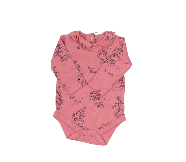 Růžové body s volánky Minnie Disney