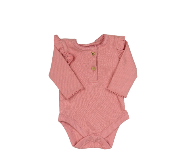 Růžové žebrované body s volánky George