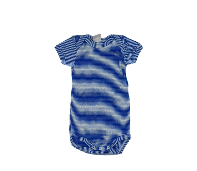 Modré pruhované body 