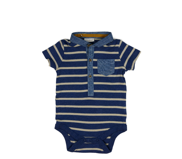 Modré pruhované body s límečkem Next