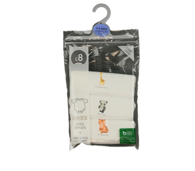 Nové bílé body krátký rukáv zvířátka 3 ks