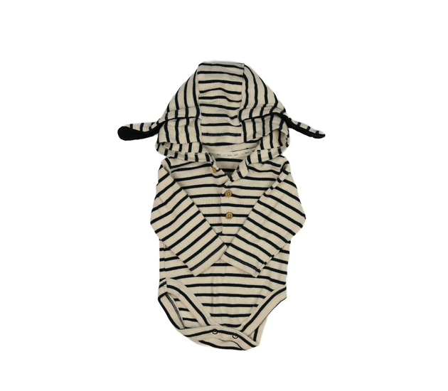 Krémové body s modrými pruhy a oušky George