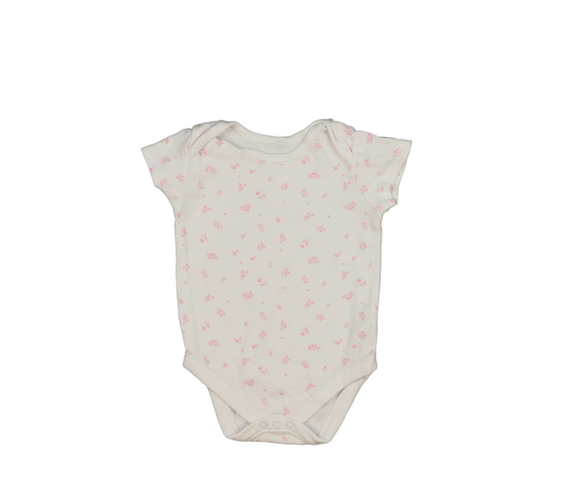 Bílé body s růžovými květinami Nutmeg