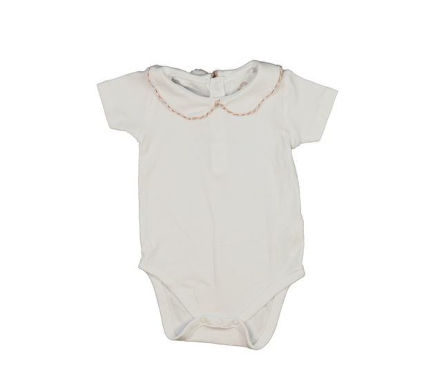 Bílé body s límečkem s barevným lemem Next