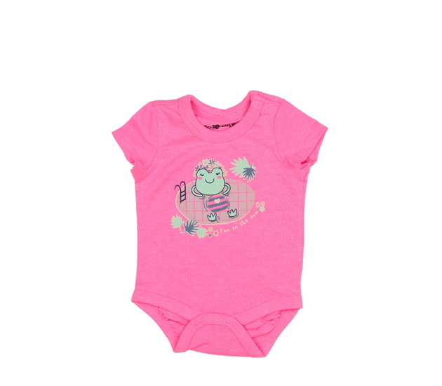 Vtipné růžové body se žábou 