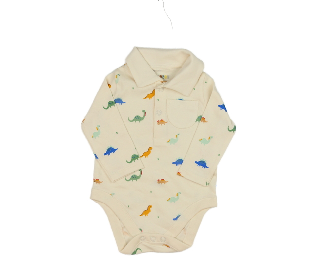 Krémové body s dinosaury a límečkem 