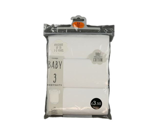 Nové bílé body krátký rukáv 3 ks George