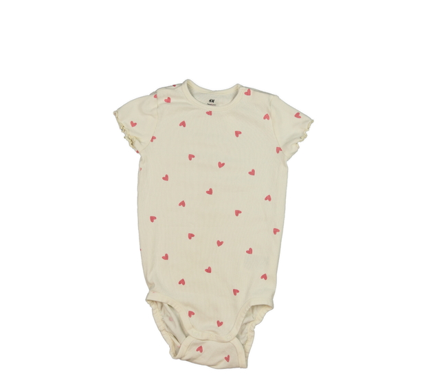 Krémové žebrované body se srdíčky H&M