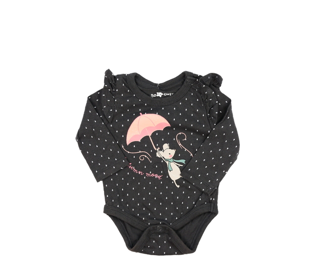 Šedé body s volánky a myškou 