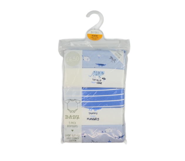 Nové body krátký rukáv 5 ks modro-bílé