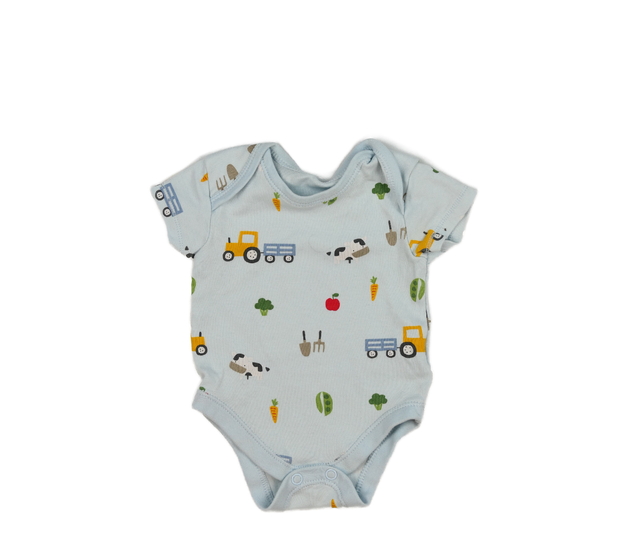 Modré body s motivem farmy 