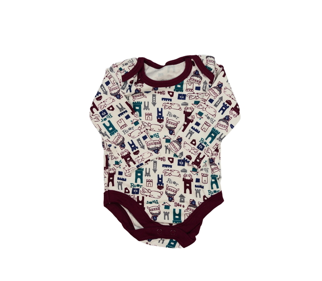 Bílo-bordo body s obrázky Tu 